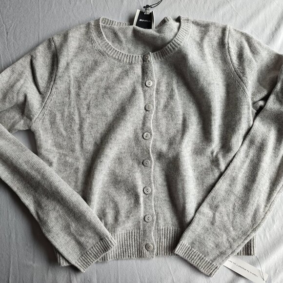 REFORMATION Clara Cashmere Cardigan in Light Grey, size S - Picture 8 of 8